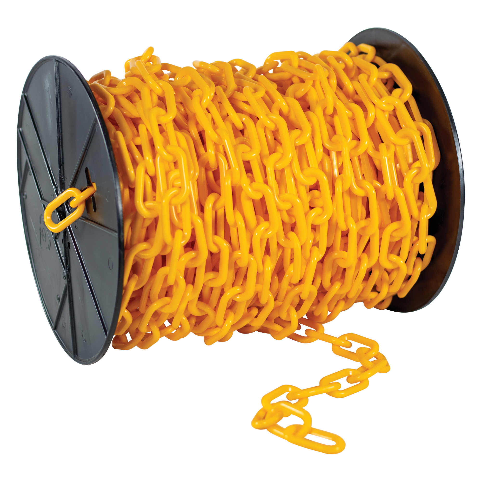 Mr. Chain Plastic Safety Chain — 2in. x 125ft., Traffic Yellow, UV Resistant, Model# 50128